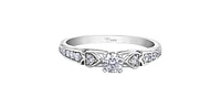 10K White Gold 0.31cttw Round Brilliant Cut Canadian Diamond Engagement Ring (Band sold separately)