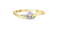 10K Yellow Gold 0.18Cttw Diamond Engagement Ring - /