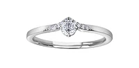 10K White Gold 0.20cttw Round Brilliant Cut Canadian Diamond Engagement Ring (Band sold separately)