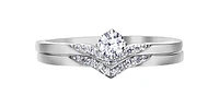 10K White Gold 0.20cttw Round Brilliant Cut Canadian Diamond Engagement Ring (Band sold separately)