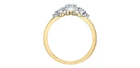 14K Yellow Gold 0.52cttw Round Brilliant Cut Canadian Diamond Halo Engagement Ring