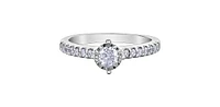 10K White Gold 0.51cttw Round Brilliant Cut Illusion Set Diamond Ring