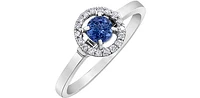 10K White Gold 0.42cttw Tanzanite and 0.10cttw Diamond Ring, size 6.5