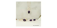 10K Yellow Gold Amethyst and Diamond Ring