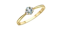 10K Yellow Gold 0.16cttw Topaz and 0.03cttw Diamond Ring