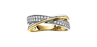 10K Yellow & White Gold 0.19cttw Diamond Ring, Size 6.5