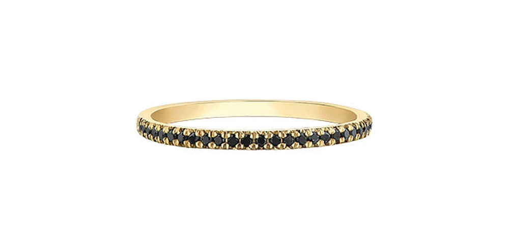 10K Yellow Gold Black Diamond Ring