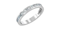 14K White Gold 0.65cttw Baguette Diamond Ring/Band, Size 6.5