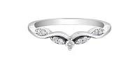 10K White Gold 0.11cttw Diamond Ring, size 6.5