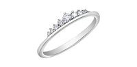 10K White Gold 0.15cttw Diamond Tiara Ring, Size 6.5