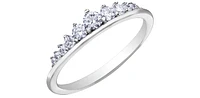 10K White Gold 0.33cttw Diamond Tiara Ring, Size 6.5