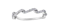 10K White Gold 0.22cttw Diamond Ring / Band, size 6.5
