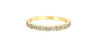 10K Yellow Gold 0.22cttw Round Brilliant Cut and Princess Cut Diamond Ring, Size 6.5