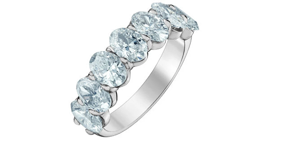14K White gold 3.75cttw Lab Grown Oval Cut Diamond Engagement / Anniversary Ring - 7