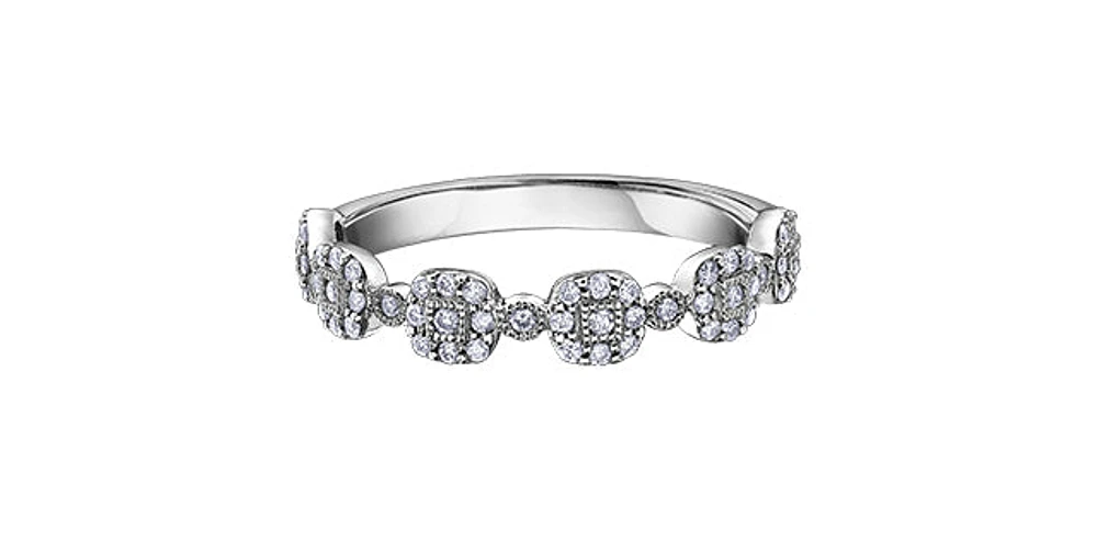 10K White Gold 0.26cttw Diamond Ring, Size 6.5