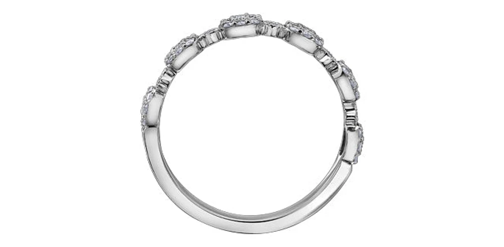 10K White Gold 0.26cttw Diamond Ring, Size 6.5