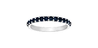 10K White Gold Created Sapphire Ring, size 6.5