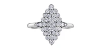 10K White Gold 1.00cttw Diamond Ring, size 6.5