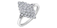 10K White Gold 1.00cttw Diamond Ring, size 6.5