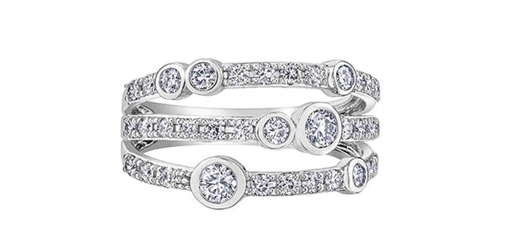 10K White Gold 1.00cttw Diamond Ring, size 6