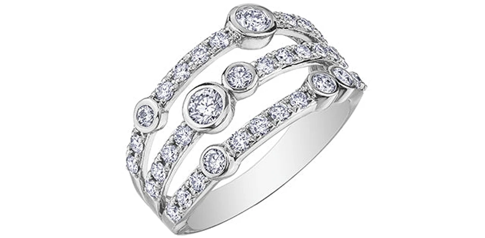 10K White Gold 1.00cttw Diamond Ring, size 6