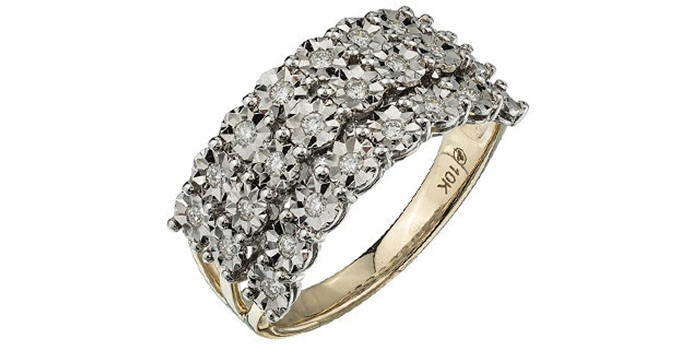 10K 2 Tone Gold 0.25cttw Diamond Ilusion Set Ring - / 4.5