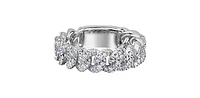 10K White Gold 0.50cttw Diamond Miami Cuban Link Ring / Band, size 6.5