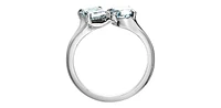 14K Gold 2.00cttw Lab Grown Radiant Cut and Round Brilliant Diamond Ring