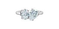 14K Gold 1.40cttw Lab Grown Oval Cut and Pear Diamond Ring