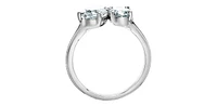 14K Gold 2.00cttw Lab Grown Oval Cut and Pear Diamond Ring