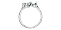 14K Gold 1.40cttw Lab Grown Oval Cut and Pear Diamond Ring