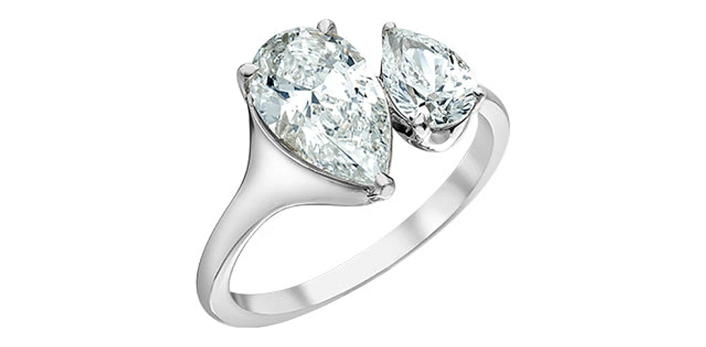 14K Gold 2.500cttw Lab Grown Pear Cut Diamond Ring
