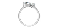 14K Gold 1.50cttw Lab Grown Pear Cut, Round Brilliant Cut and Princess Diamond Ring