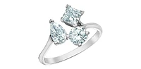 14K Gold 3.0cttw Lab Grown Pear Cut, Round Brilliant Cut and Princess Diamond Ring