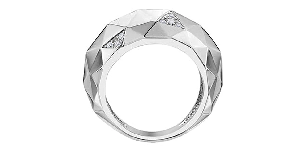 Sterling Silver 0.12cttw Diamond Ring, Size 6.5