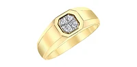 10K Yellow Gold 0.06cttw Diamond Gents Ring, size 10