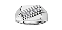 10K White Gold 0.20cttw Gents Diamond Ring, size 10