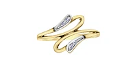 10K Yellow Gold 0.04cttw Diamond Pave Set Ring