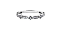 10K White Gold 0.17cttw Diamond Ring, size 6.5