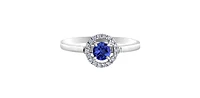 10K White Gold 0.42cttw Tanzanite and 0.10cttw Diamond Ring, size 6.5