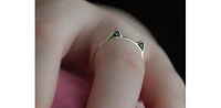 10K Yellow Gold 0.06cttw Treated Black Diamond "Cat" Ring, size 6.5