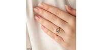 10K Yellow & White Gold Diamond 0.01cttw Heart Ring, Size 6.5