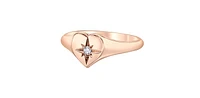 10K Rose Gold 0.03cttw Canadian Diamond Heart Ring, Size 6.5