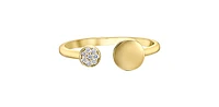 10K Yellow Gold 0.04cttw Diamond Ring, size 6.5