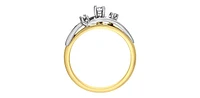 10K Yellow & White Gold 0.11cttw Diamond Engagement Ring, Size 6.5