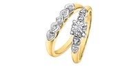 10K Yellow Gold 0.10cttw Round Brilliant Cut Canadian Diamond Engagement Ring (Band sold separately)