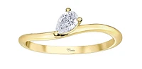 10K Yellow Gold 0.23Cttw Canadian Diamond Pear Cut Engagement Ring - /