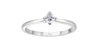 10K White Gold 0.18cttw Canadian Diamond Engagement Ring, 6.5