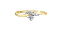 10K Yellow Gold 0.18Cttw Diamond Engagement Ring - /
