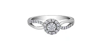 10K White Gold 0.30cttw Canadian Diamond Ring - Size 6.5